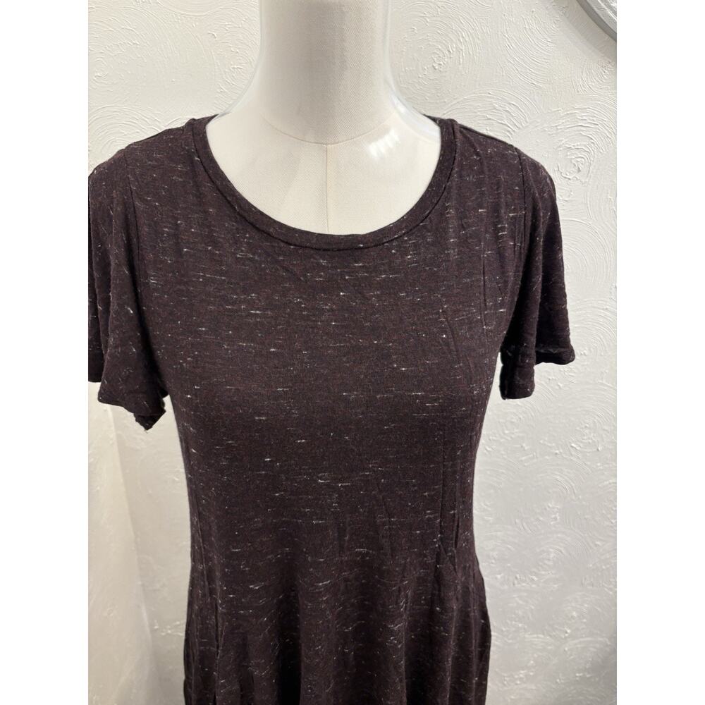 Anthropologie Dolan Melanie Maroon Heather Knit Asymmetrical Dress Size Small - Picture 2 of 9